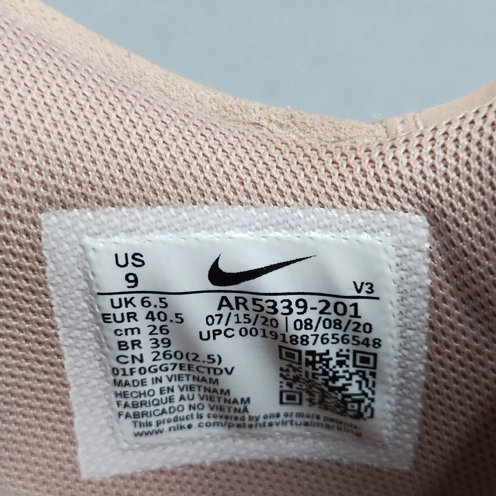 Nike Air Force 1 Sage Low Platform Sneakers Womens 9 Pink Perforated AR5339-201